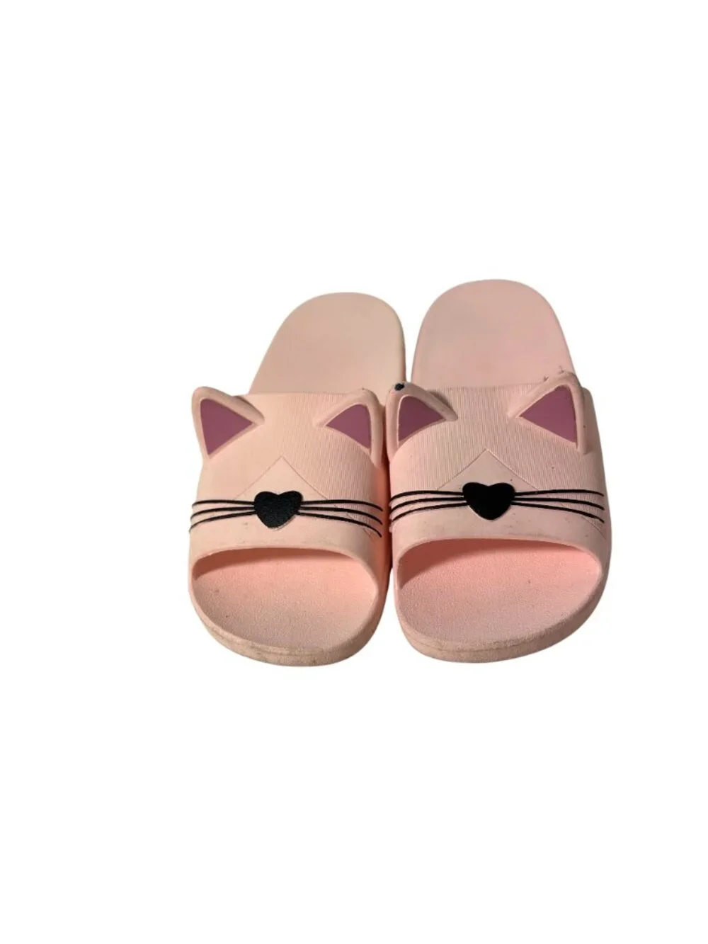 Girls Size 4 36 240 Pink Cat Themed Slide Sandals Slipper Shower Wet Kitty Kitte